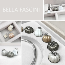 Cargar imagen en el visor de la galería, Fall Harvest Bead Charm - Gourd Pumpkin - Gray Sparkle