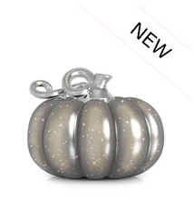 Cargar imagen en el visor de la galería, Fall Harvest Bead Charm - Gourd Pumpkin - Gray Sparkle