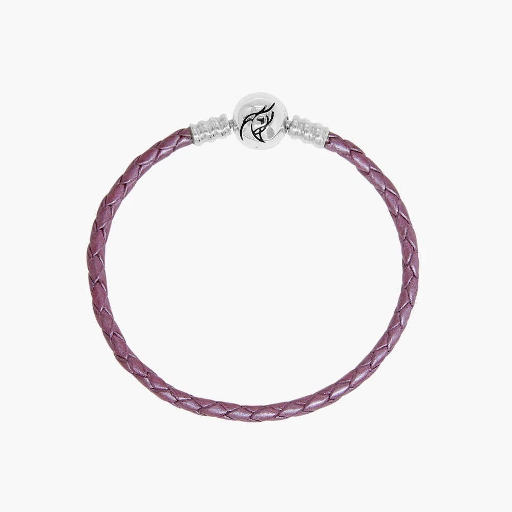 Pink leather bracelet