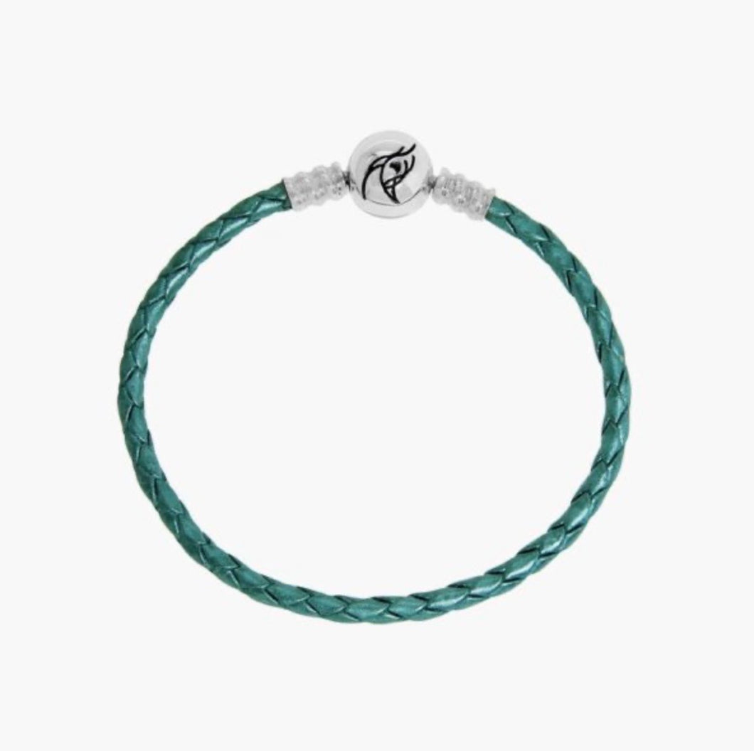 Green leather bracelet