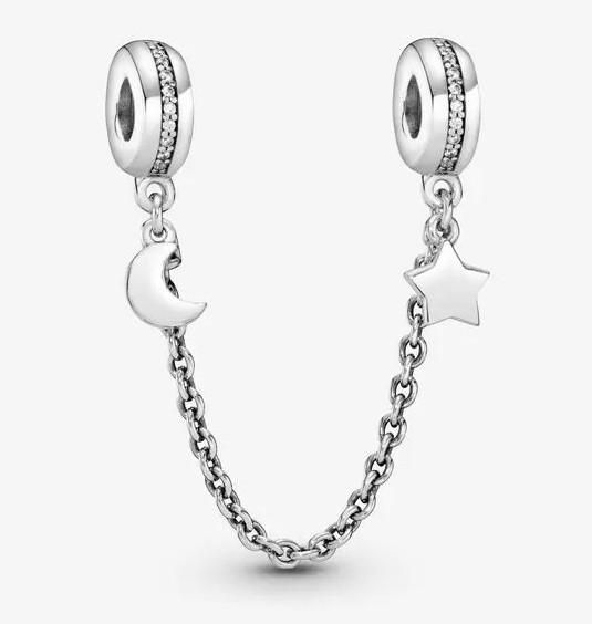 Half Moon And Star Safety Chain Charm