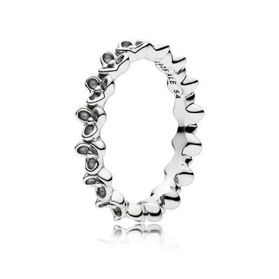 Anillo de plata esterlina con flores elegantes