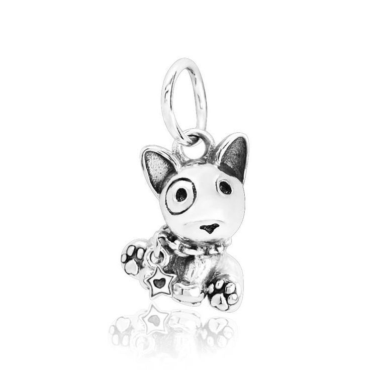 Jewelry Moments Silver Enamel Bull Terrier