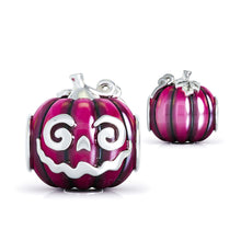 Cargar imagen en el visor de la galería, Halloween Pumpkin Jewel Luxe Color™ Enamel Bead Charm - Vivid Purple
