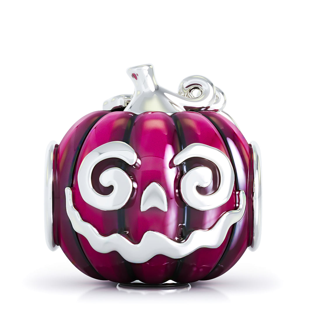 Halloween Pumpkin Jewel Luxe Color™ Enamel Bead Charm - Vivid Purple