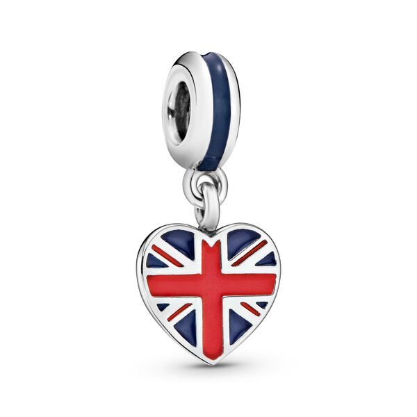 Great Britain Union Jack Heart Dangle Charm