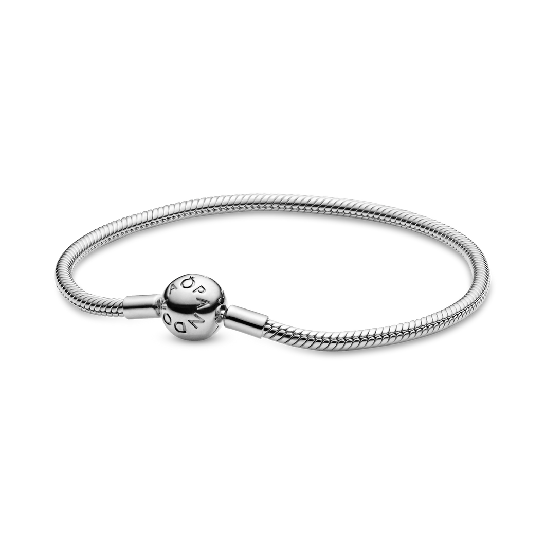Brazalete cadena de serpiente con cierre redondo Pandora Moments