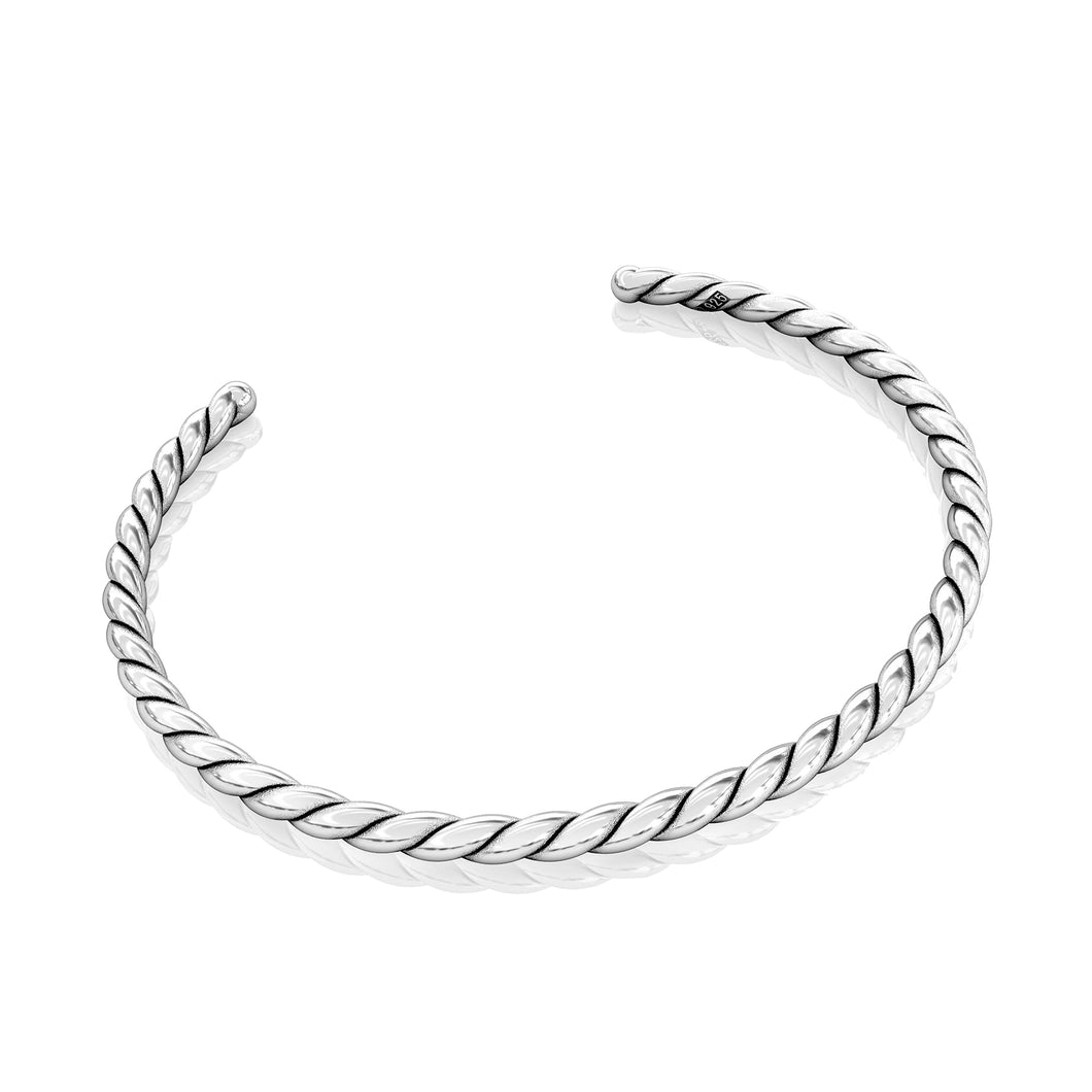 Cuff Bangle - Twisted Silver